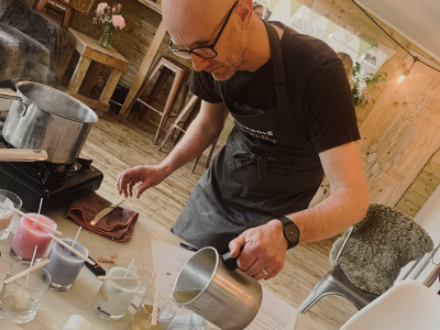 Spring social candle making