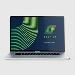 Seerist logo featuring abstract geometric shapes in green and yellow, creating a modern and dynamic design.