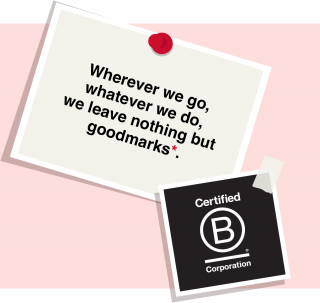 Two pinned notes on a pink background. The larger note reads, 