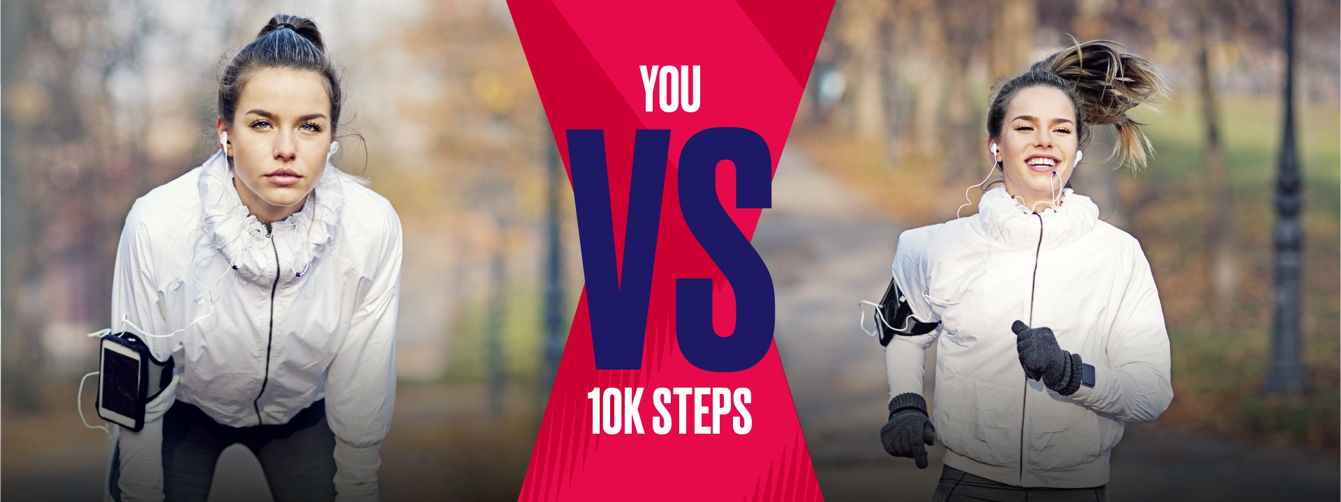 Large poster for the 'Future Steps' challenge displayed outdoors, with the message 'Take on the challenge and change young lives.'