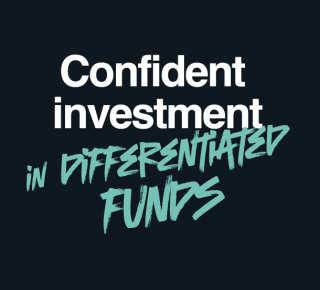 Sanlam Investments UK branding image showcasing a clean design with the tagline 'Established backing, Boutique attitude' in bold blue text.